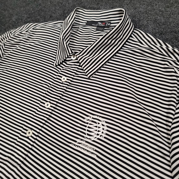 Ralph Lauren Other - Ralph Lauren RLX Men Polo Shirt XXL Black White Stripe Cadillac Golf‎